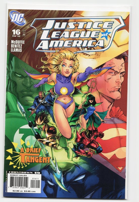 Justice League of America #16 (DC Comics, 2008), raw, ungraded comic book — front cover