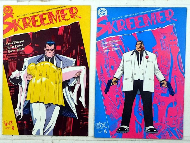 Skreemer Lot of 2 #3, 6 (1989) DC Comics 1st Print Comic Books (DC Comics, 1989), raw, ungraded comic book — front cover