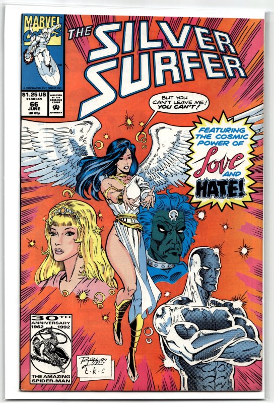 Silver Surfer #66 (Marvel Comics, 1992), raw, ungraded comic book — front cover