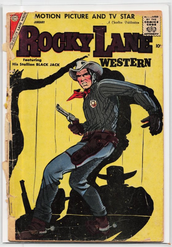 Rocky Lane Western #83, raw, ungraded comic book — front cover