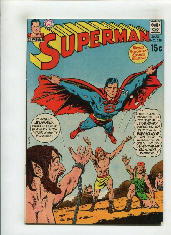 Superman #229 (DC Comics, 1970), raw comic book in 8.0 condition — front cover