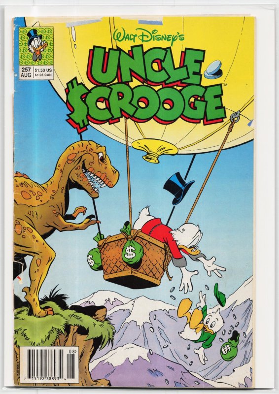 Uncle Scrooge #257 (1991), raw, ungraded comic book — front cover