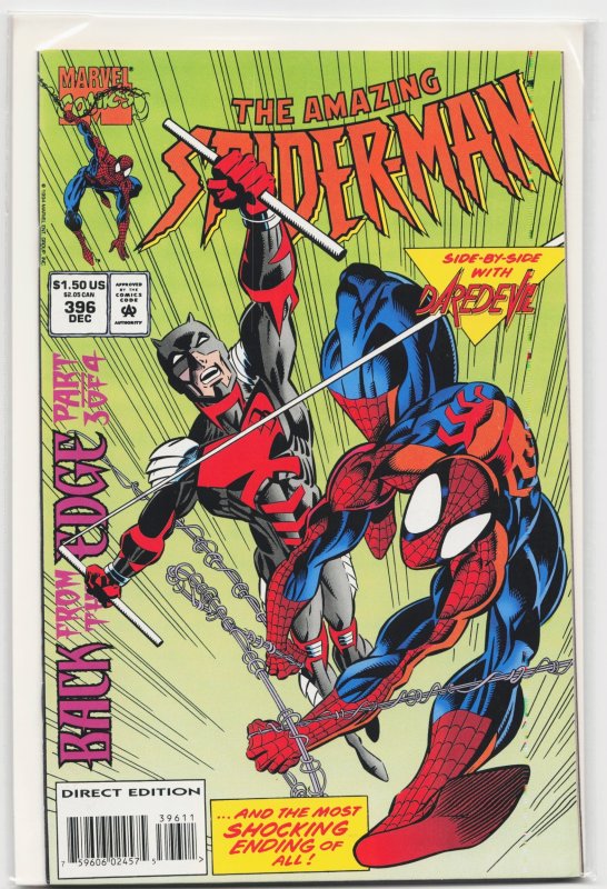 The Amazing Spider-Man #396 (Marvel Comics, 1994), raw, ungraded comic book — front cover