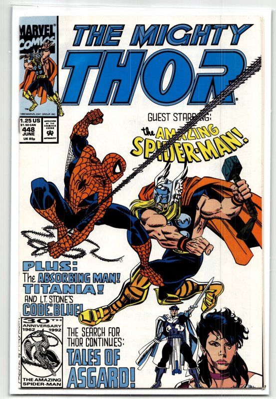 The Mighty Thor #448 (Marvel Comics, 1992), raw, ungraded comic book — front cover