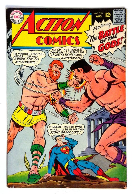 Action Comics #353 (DC Comics, 1967), raw comic book in VG condition — front cover