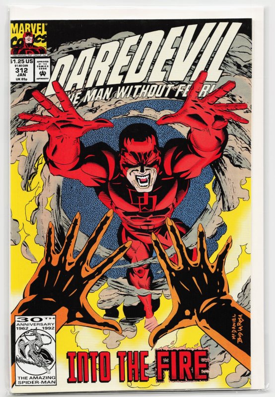 Daredevil #312 (Marvel Comics, 1993), raw, ungraded comic book — front cover