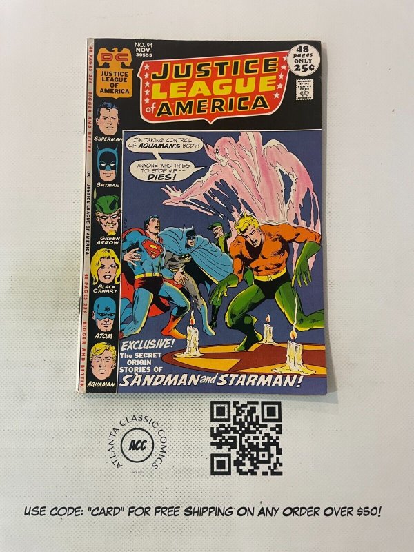 Justice League of America #94 (DC Comics), raw comic book in VF/NM condition — front cover
