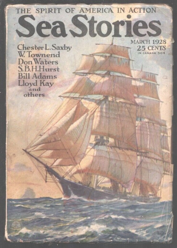 Sea Stories 3/1928-Street & Smith-Paul Strayer Cover-Early Pulp Stories-VG/FN, raw comic book in VG/FN condition — front cover