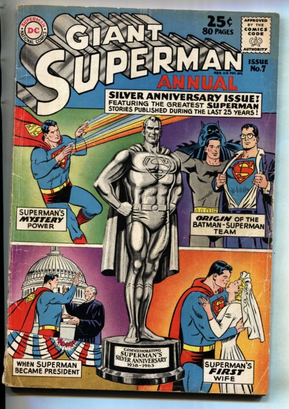 Superman Annual #7 - 1963 - DC - G/VG - Comic Book (DC Comics, 1963), raw comic book in VG condition — front cover