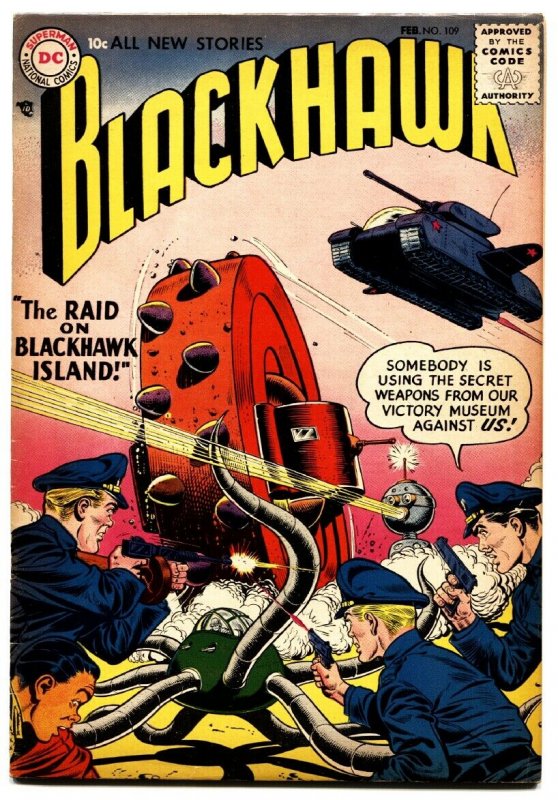 Blackhawk Comics #109 (DC Comics, 1957), raw, ungraded comic book — front cover