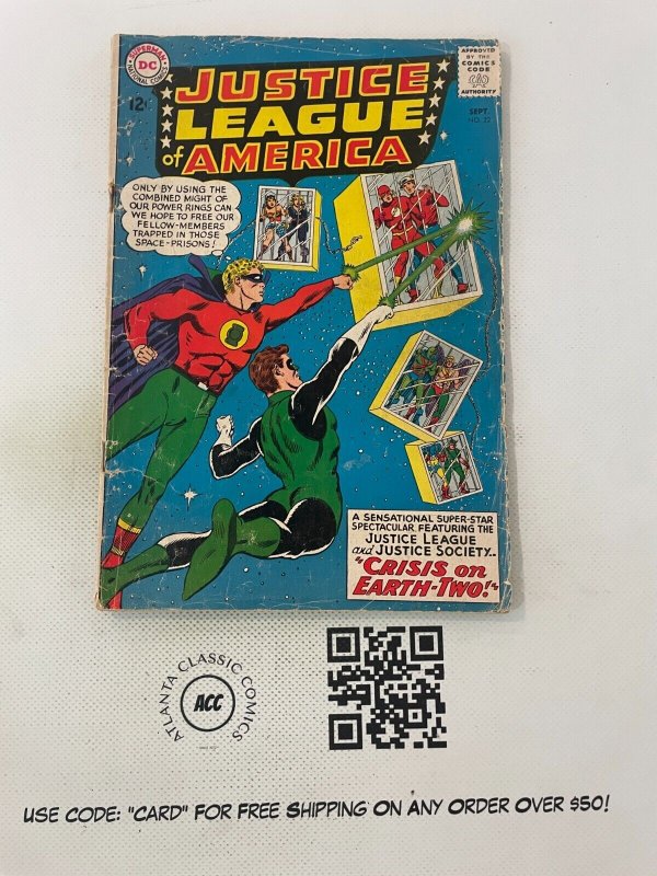 Justice League of America #22 (DC Comics), raw comic book in VG condition — front cover