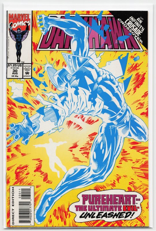 Darkhawk #30 (Marvel Comics, 1993), raw, ungraded comic book — front cover