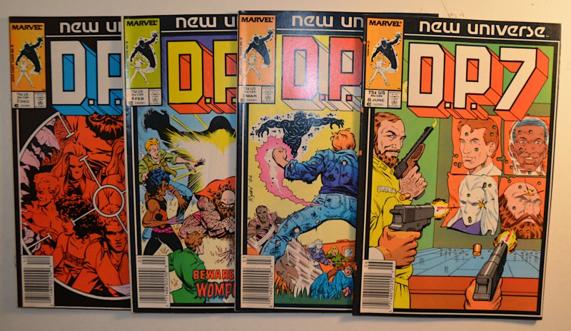 1986 DP7 Lot 4 #2, 4, 5, 8 Marvel Comics Vf/nm Newsstand 1st Print Comic Books (Marvel Comics, 1986), raw comic book in VF/NM condition — front cover