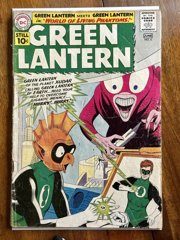 Green Lantern #6 (DC Comics, 1961), raw comic book in GD/VG 3.0 condition — front cover
