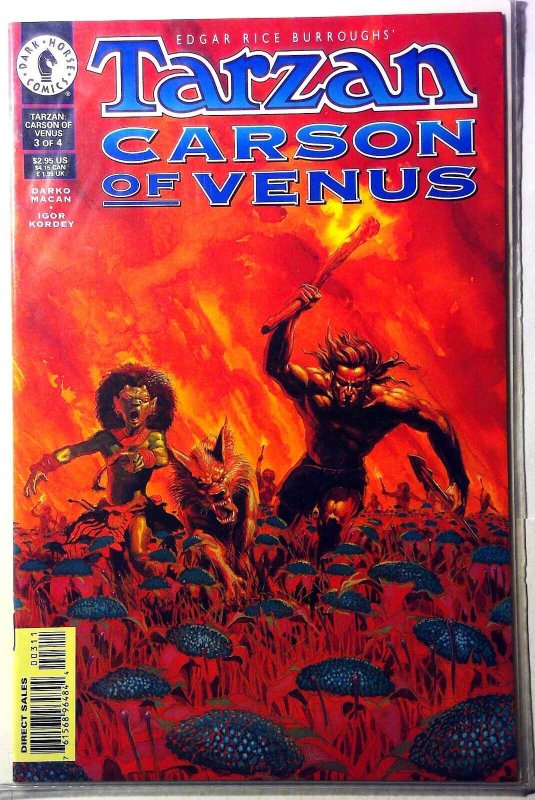 Tarzan Carson of Venus #3 (Dark Horse Comics, 1998), raw, ungraded comic book — front cover