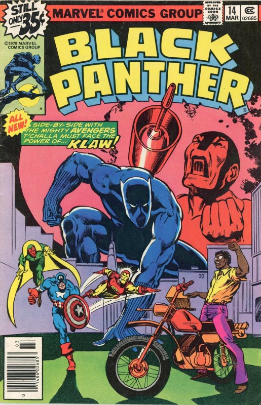 Black Panther #14 (Marvel Comics, 1978), raw comic book in VF condition — front cover