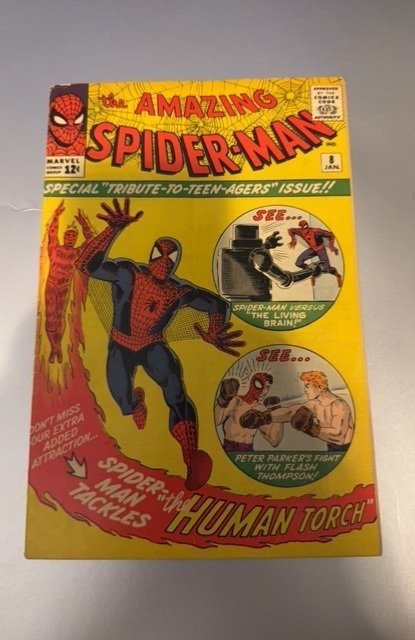 The Amazing Spider-Man #8 (Marvel Comics, 1964), raw, ungraded comic book — front cover