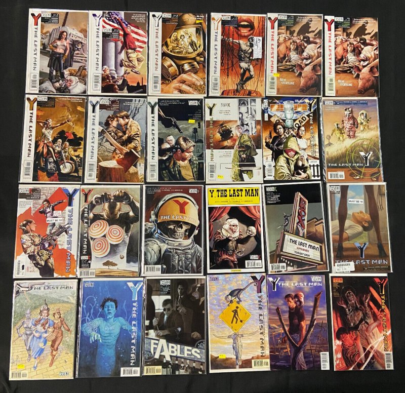 Y the Last Man 60 Comics Near Comp Run #2-5, 6 (2 Copies), 7- 60 Most Vf-Nm, raw comic book in NM condition — front cover