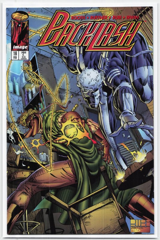 Backlash #16 (1996), raw, ungraded comic book — front cover