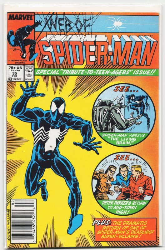 Web of Spider-Man #35 (Marvel Comics, 1988), raw, ungraded comic book — front cover