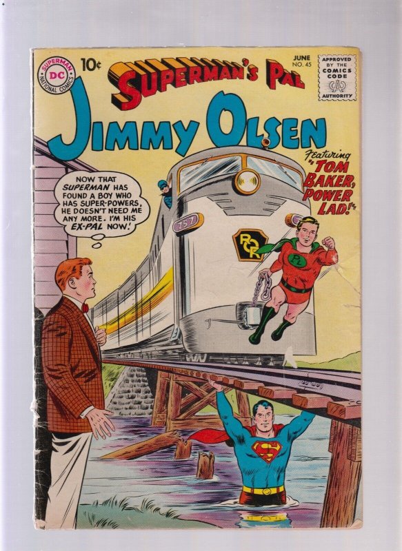Superman's Pal Jimmy Olsen #45 (DC Comics, 1960), raw comic book in 1.5 condition — front cover