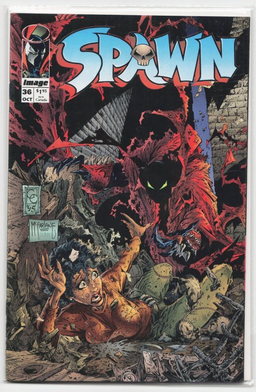 Spawn #36 (Image Comics, 1995), raw, ungraded comic book — front cover