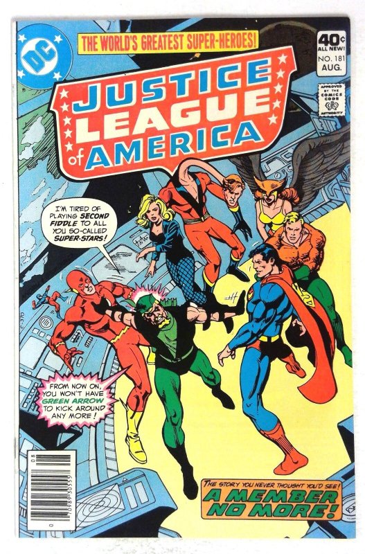 Justice League of America #181 (DC Comics, 1980), raw comic book in NM- condition — front cover