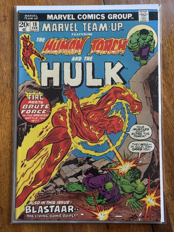 Marvel Team-Up #18 (Marvel Comics, 1974), raw comic book in VF- 7.5 condition — front cover
