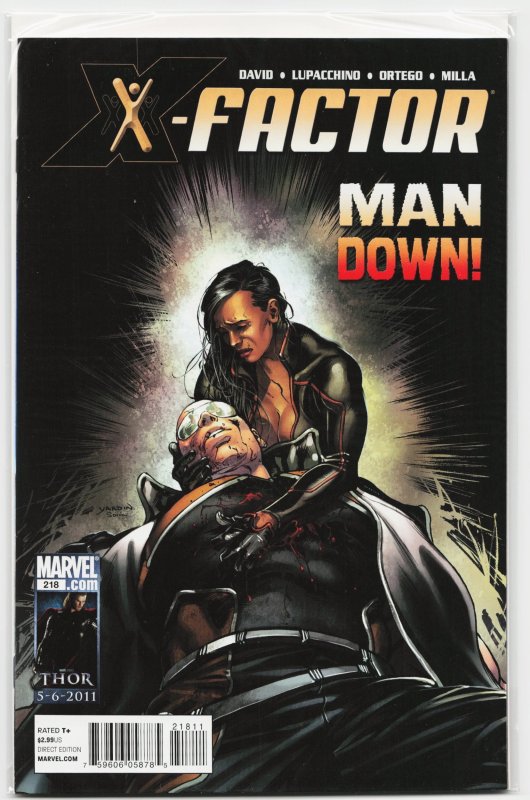X-Factor #218 (Marvel Comics, 2011), raw, ungraded comic book — front cover