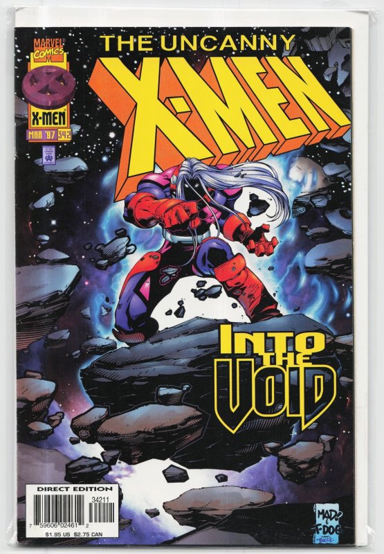 The Uncanny X-Men #342 (Marvel Comics, 1997), raw, ungraded comic book — front cover