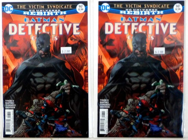 Detective Comics Lot of 2 #947 x2 (2017) DC Comics Batman 1st Print Comic Books (DC Comics, 2017), raw, ungraded comic book — front cover