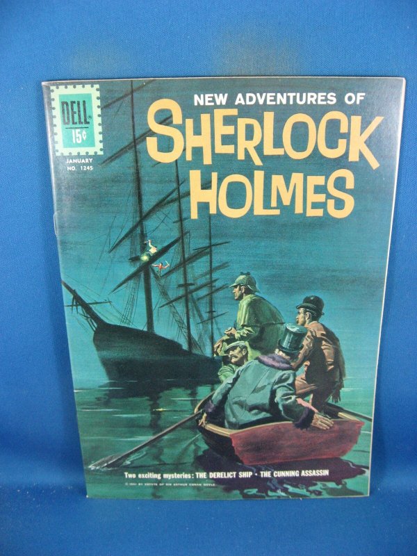 Four Color 1245 Nm- New Adventures of Sherlock Holmes 1962 Dell (Dell Comics, 1962), raw comic book in NM- condition — front cover