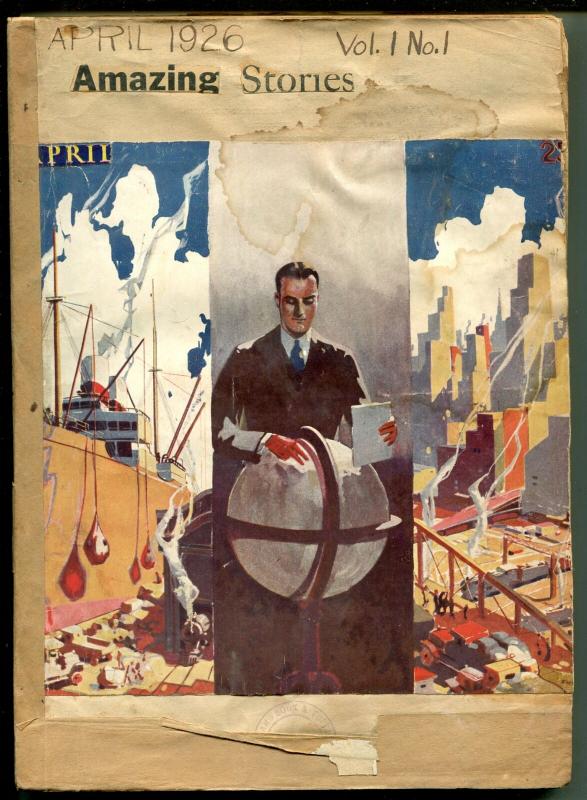 Amazing Stories 4/1926-Gernsback-1at Issue-1st Sci-fi Pulp-Wells-Verne-Poe-P (Experimenter Publishing), raw, ungraded comic book — front cover