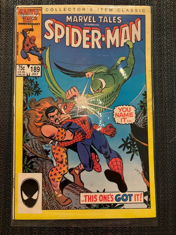 Marvel Tales #189 (Marvel Comics, 1986), raw, ungraded comic book — front cover