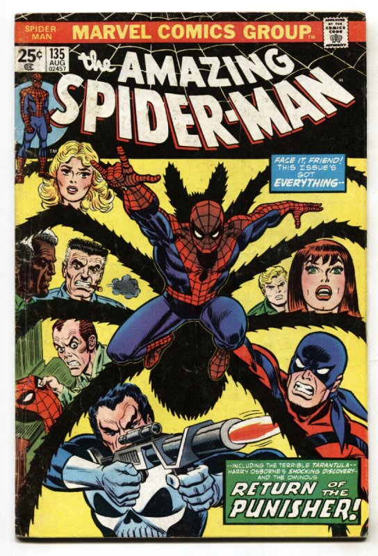 Amazing Spider-Man #135 (Marvel Comics, 1974), raw, ungraded comic book — front cover