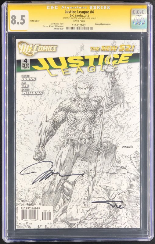 Justice League #4 (DC Comics, 1987), CGC 8.5 graded comic book, Signature Series label — front cover in its holder