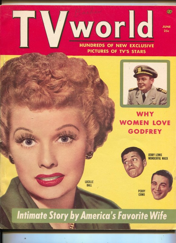 MAG: TV World-Lucille Ball-Red Buttons-Tony Curtis-Groucho Marx-June-1953, raw, ungraded comic book — front cover