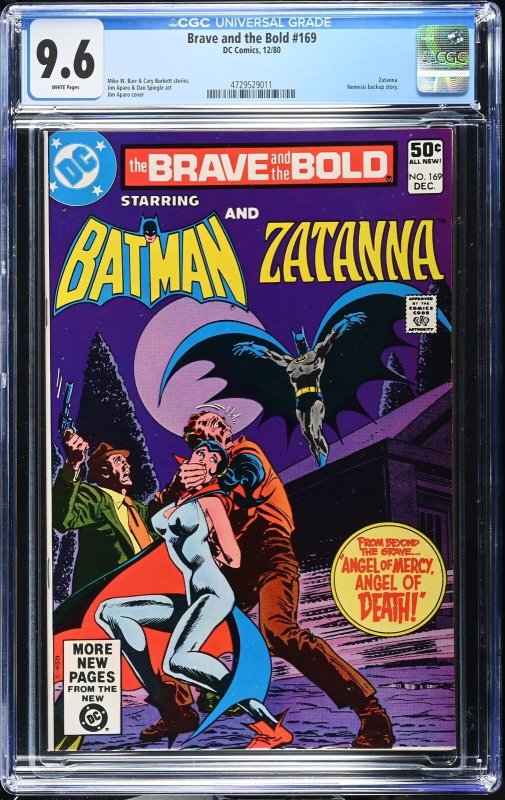Brave and the Bold #169 (DC Comics, 1980), CGC 9.6 graded comic book, Universal Blue label — front cover in its holder