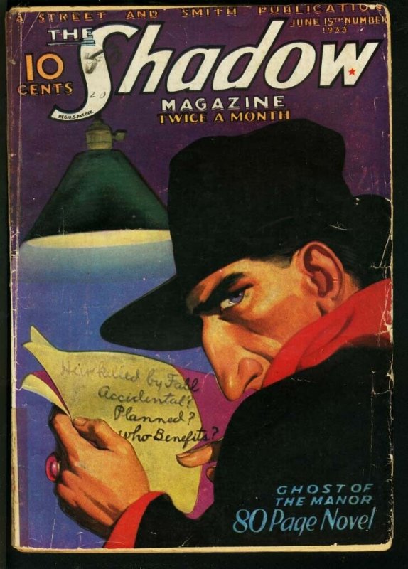 Shadow 1933 Jun 15-Street and Smith Pulp-Rare VG (Street & Smith, 1933), raw comic book in VG condition — front cover