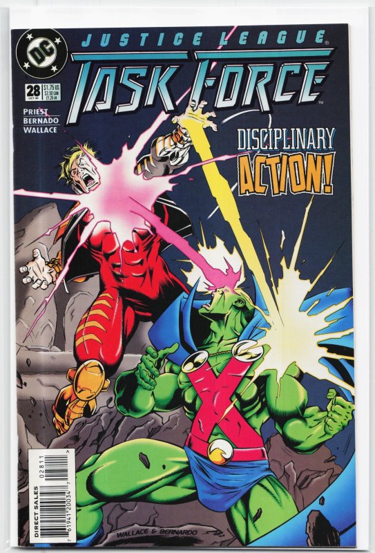 Justice League Task Force #28 (DC Comics, 1995), raw, ungraded comic book — front cover