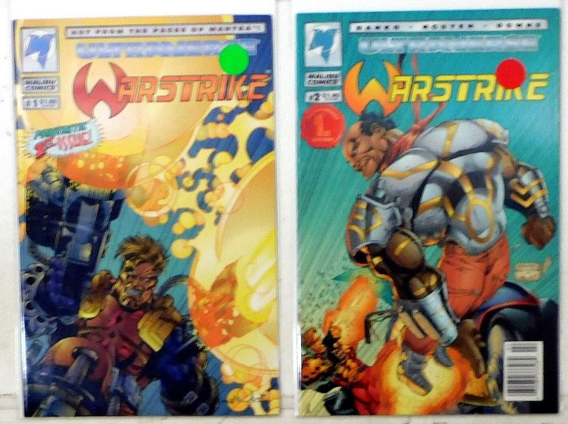 Warstrike Lot of 2 #1, 2 (1994) Malibu Comics 1st Print Comic Books (1994), raw, ungraded comic book — front cover