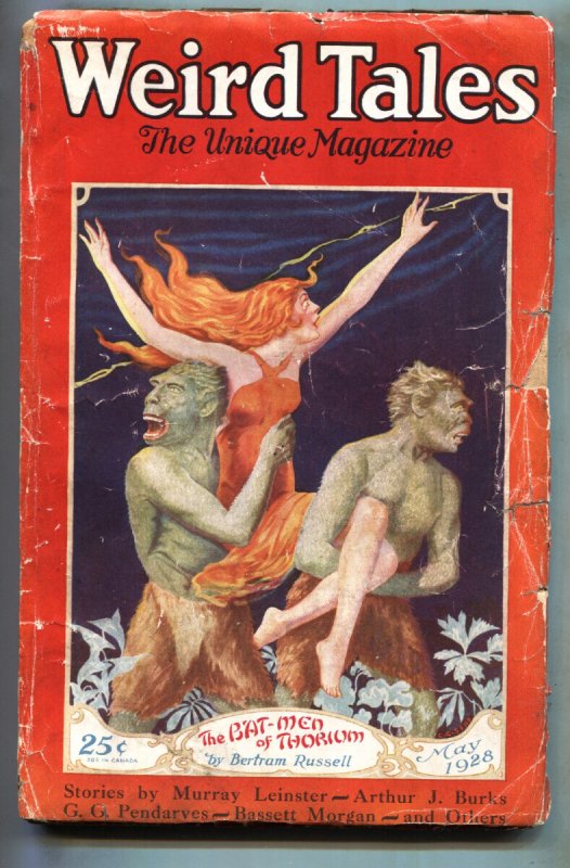 Weird Tales 5/1928-H.P. Lovecraft-RARE Pulp Magazine, raw, ungraded comic book — front cover