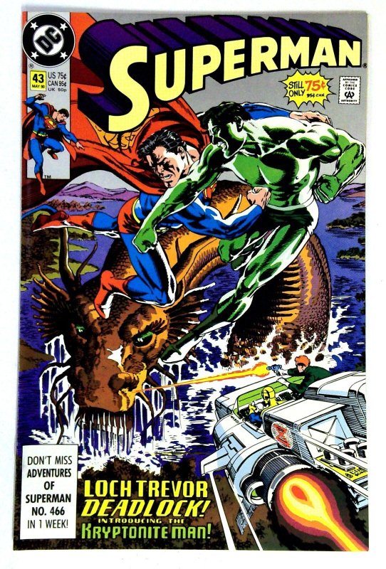 Superman #43 (DC Comics, 1990), raw comic book in NM- condition — front cover