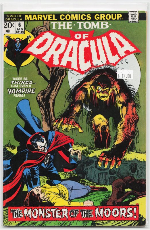 Tomb of Dracula #6 (Marvel Comics, 1973), raw, ungraded comic book — front cover