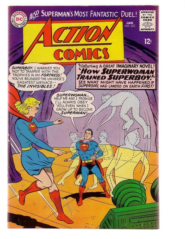 Action Comics #332 (DC Comics, 1966), raw comic book in VF condition — front cover
