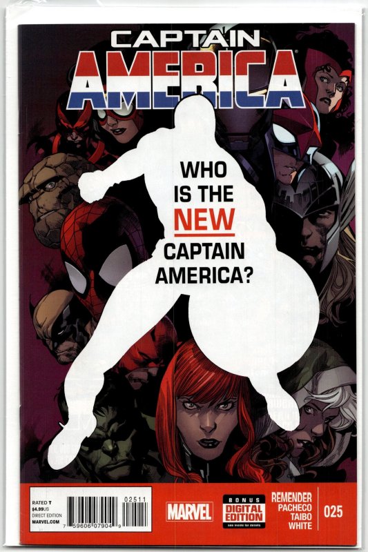 Captain America #25 (Marvel Comics, 2014), raw, ungraded comic book — front cover