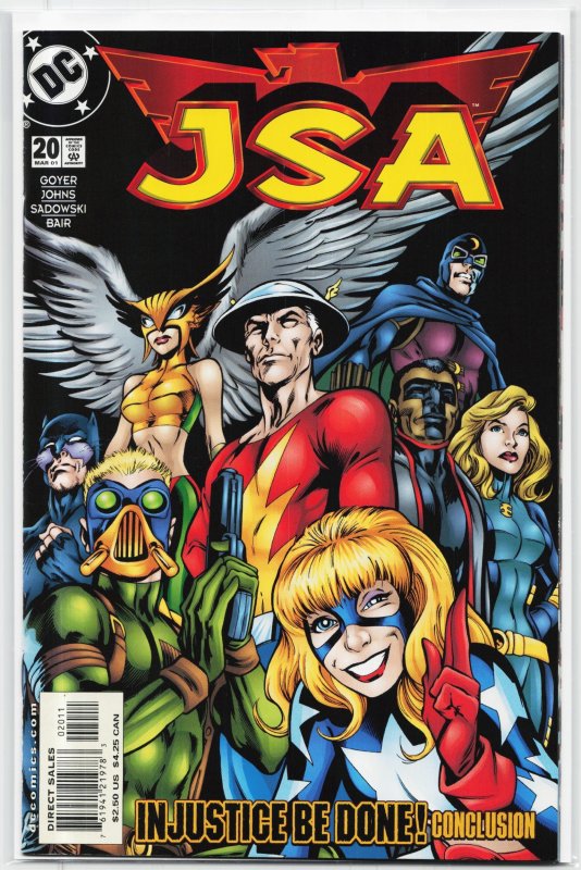 JSA #20 (DC Comics, 2001), raw, ungraded comic book — front cover