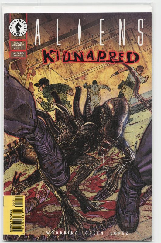 Aliens: Kidnapped #3 (Dark Horse Comics, 1998), raw, ungraded comic book — front cover
