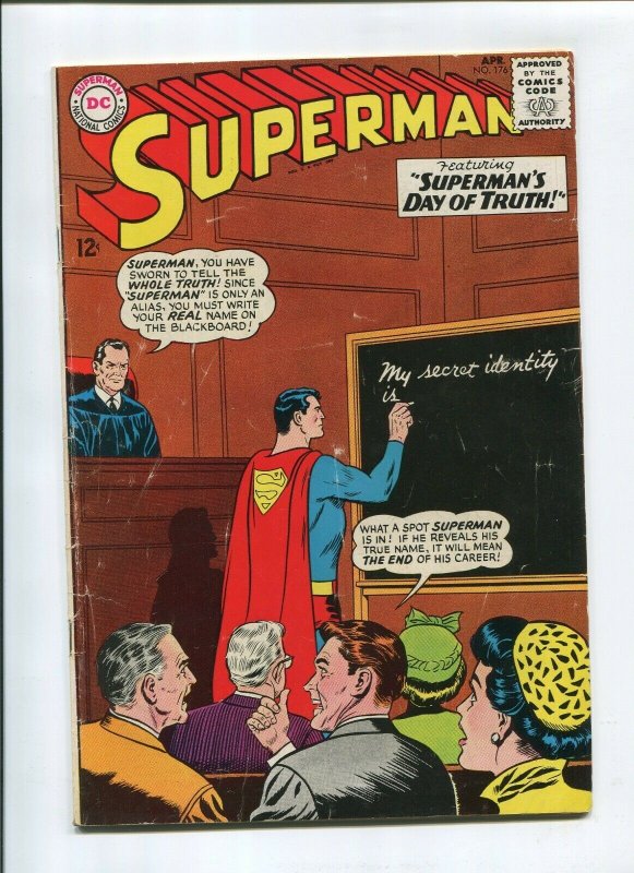 Superman #176 (DC Comics, 1965), raw comic book in VG condition — front cover