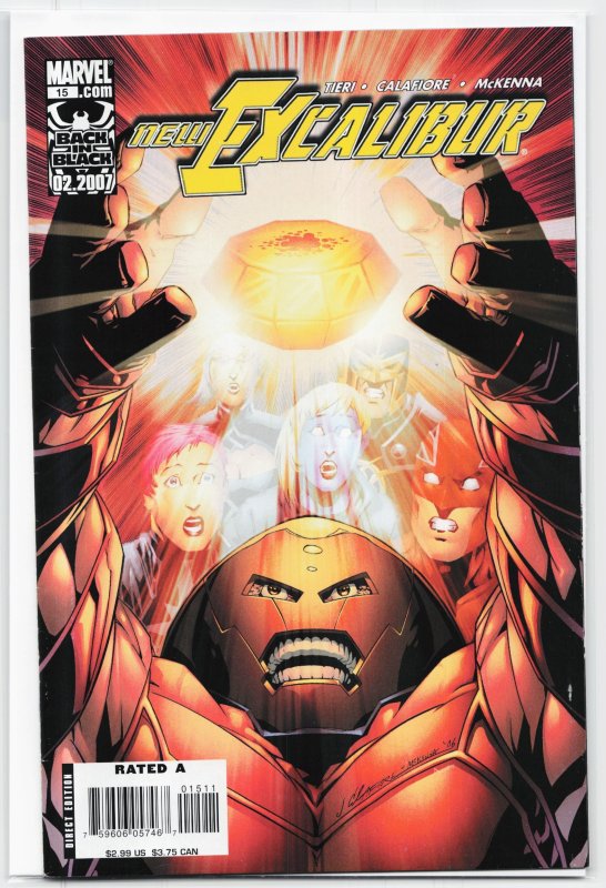 New Excalibur #15 (2007), raw, ungraded comic book — front cover